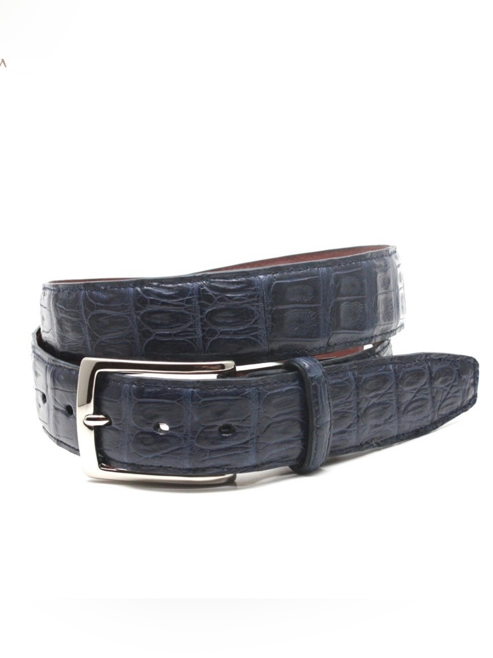 Torino Leather Torino Elite Genuine South American Caiman Belt - Navy size 38